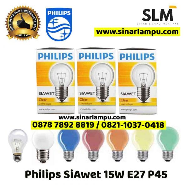Philips SiAwet 15W E27 Clear White Green Blue Red Orange P45