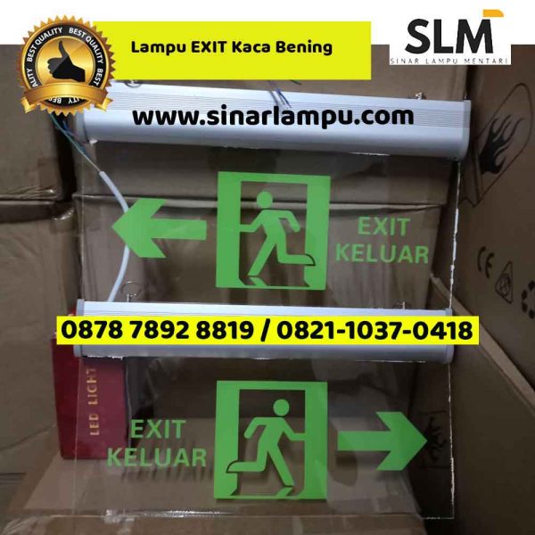 Lampu EXIT Akrilik Bening - Sinar Lampu Mentari Agen Dan Distributor