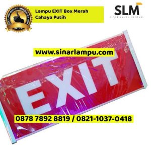 Lampu EXIT Box Merah Cahaya Putih - Sinar Lampu Mentari