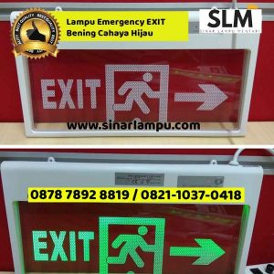 Lampu Emergency EXIT Bening Cahaya Hijau - Sinar Lampu Mentari