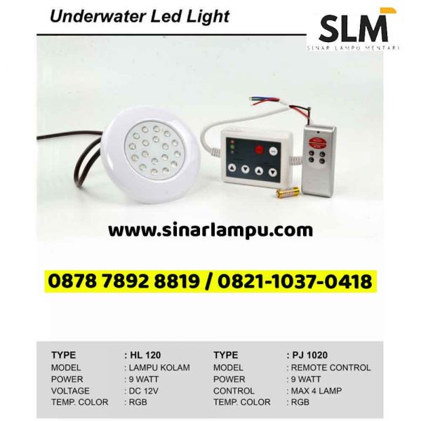 Lampu Underwater LED 9W dan Remote Control