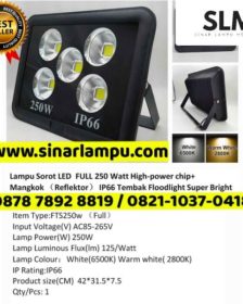 Lampu Sorot LED FULL 250 Watt High Power LED + Reflektor Mangkok
