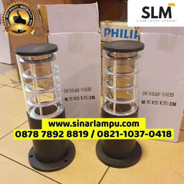 Lampu Taman Pilar Pendek tinggi 35cm diameter 15cm