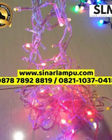 Lampu Hias Natal Lurus warna Pink, Kuning, Hijau