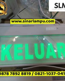 Lampu Emergency KELUAR Cahaya Hijau Akrilik Bening