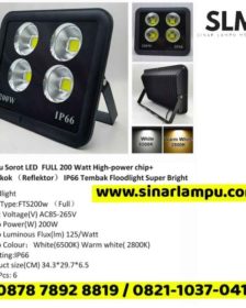 Lampu Sorot 200 Watt High Power LED + Reflektor Mangkok