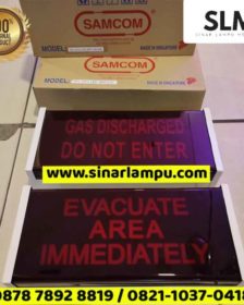 Lampu LED Sign Gas Discharge & Evacuate Area Immediately Samcom