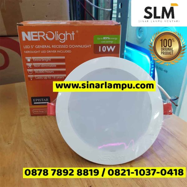 Lampu Recessed Downlight Nerolight 10 Watt LED 5inch