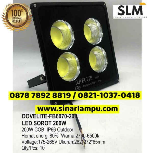 Lampu Sorot LED Floodlight 200 Watt Dovelite IP66