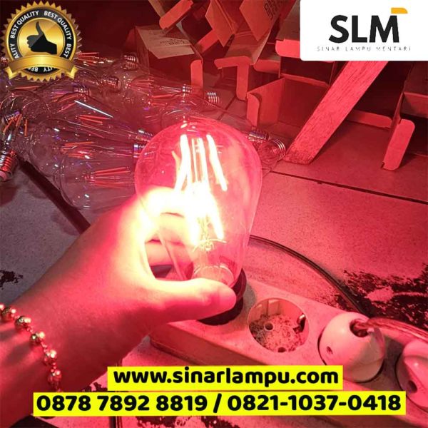 Lampu Hias Dekorasi Filamen ST64 LED 4 Watt Cahaya Merah