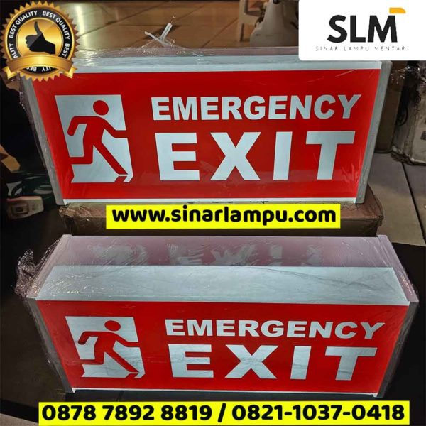 Lampu Emergency EXIT Box Orang Lari Warna Merah 10 Watt
