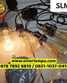 Lampu Gantung Black Matte Filamen ST64 4 Watt Kuning