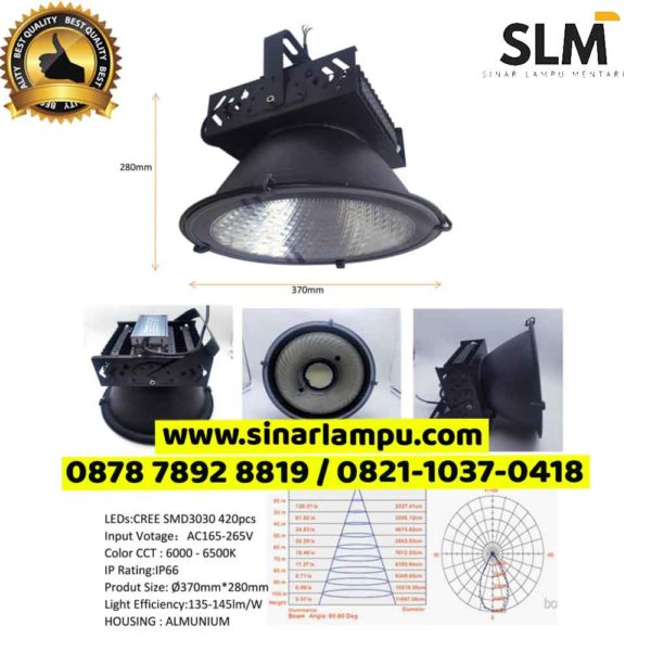 Lampu Sorot Corong Highbay Gantung 400 Watt IP66