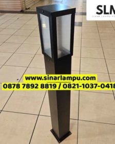 Lampu Taman Pilar Kotak Cover Akrilik Susu