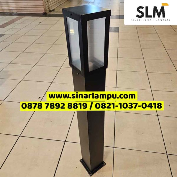 Lampu Taman Pilar Kotak Cover Akrilik Susu