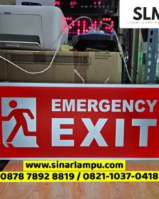 Box Lampu Emergency EXIT Orang Lari Arah Kiri Cover Merah