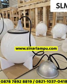 Lampu Gantung Bulat Kaca Susu Dia. 22,5 cm