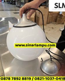 Lampu Gantung Bulat Kaca Susu Dia. 30cm