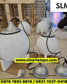 Lampu Gantung Bulat Kaca Susu Dia. 30cm dan 22,5cm