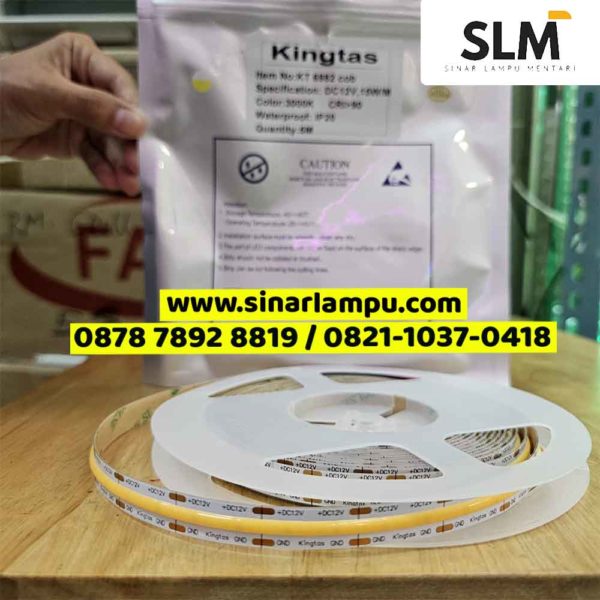 Lampu LED Strip KINGTAS 6982 COB DC12V 15W/M 3000K (5M/roll)