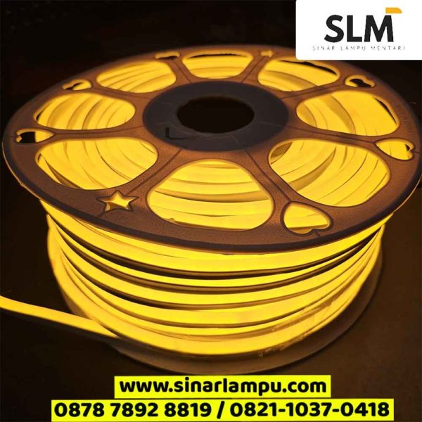 Lampu Selang Neon Flex Cahaya Kuning Yellow 50 Meter