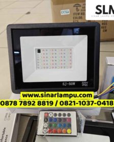 Lampu Sorot 50 Watt LED RGB Warna Warni IP65