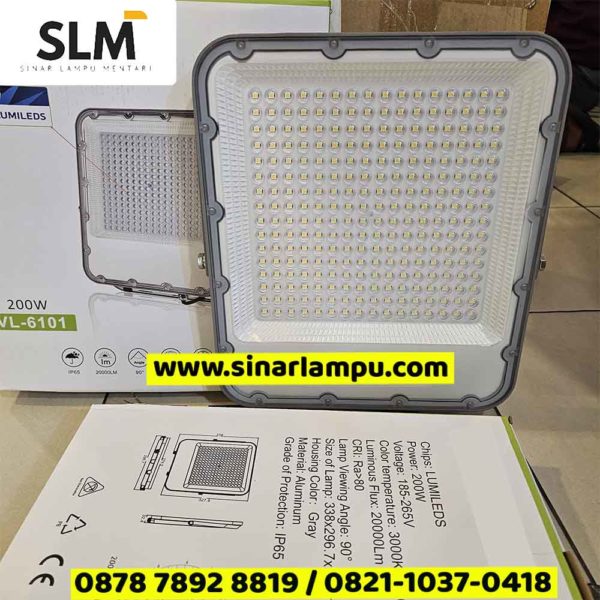 Lampu Sorot LED 200 Watt Cahaya Putih VL-6101 IP65