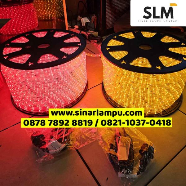 Lampu Selang Dekorasi 2 Jalur Outdoor Warna Kuning dan Merah