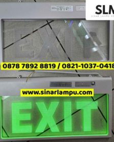 Lampu Emergency EXIT Cover Bening Cahaya Hijau