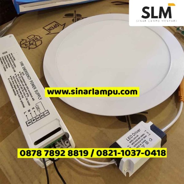 Lampu Downlight LED Panel 18 Watt + Battery Powerpack