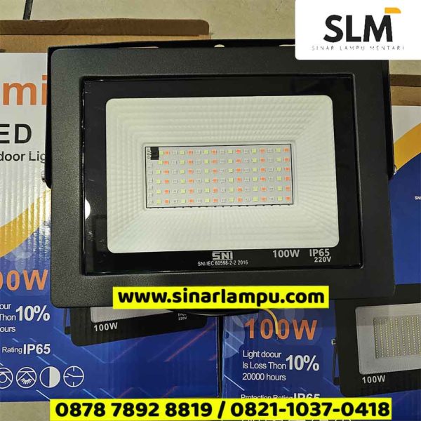 Lampu Sorot RGB 100 Watt LED IP65 220V SNI + Remote Control