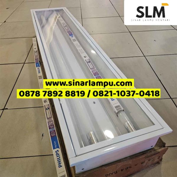 Kap Lampu TKI Akrilik bening 2x18 Watt LED Ecofit Philips