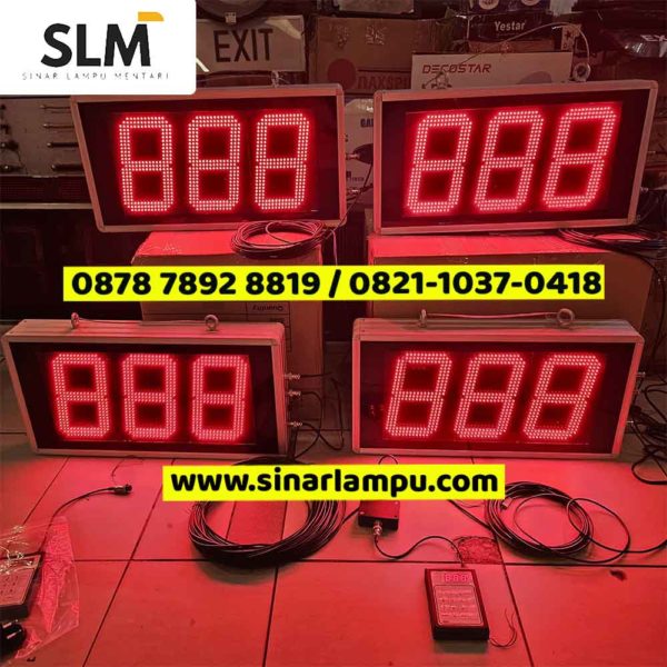 Lampu Display Gereja 3 Digit 8 Inch ( 4 Display 1 Keypad )
