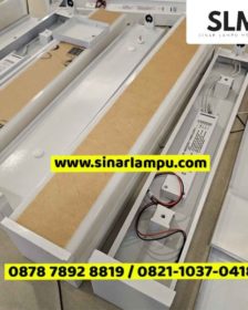 Kap Lampu GMS Susu TL LED 8 Watt 60CM + Battery Emergency