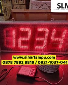 Lampu Display Angka 4 Digit 8 inch 70x30x8cm + Tambahan kabel 45m