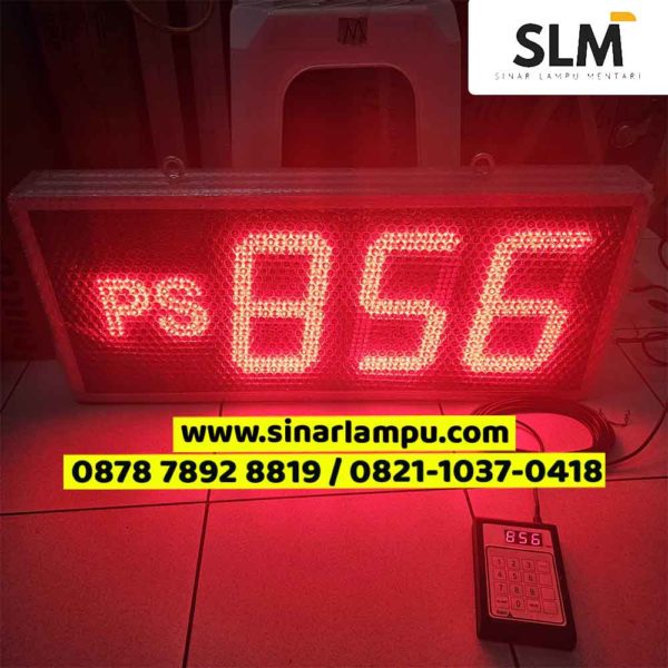 Lampu Display Gereja PS 3 Digit 8 Inch Cahaya Merah + Keypad