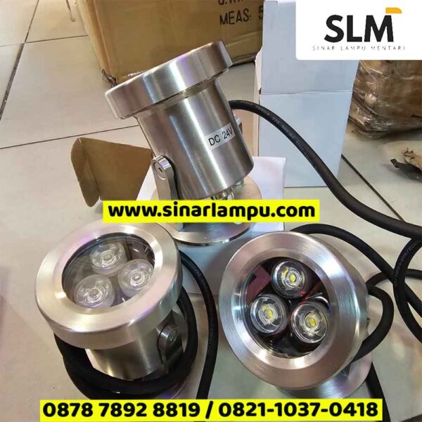 Lampu Kolam Underwater 3 Watt DC 24V Warmwhite 3000K