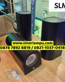 Lampu Dinding Oval Body Hitam MR16 2 Arah 2x7 Watt LED
