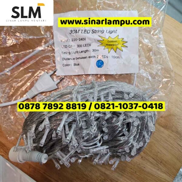 Lampu LED String Light Waterproof 30 Meter Cahaya Biru