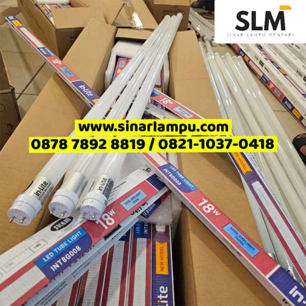 Lampu TL T8 LED Inlite 18 Watt Cahaya 7000K Putih 120CM