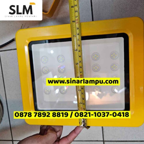 Lampu Sorot Explosion Proof 50 Watt LED Body Kuning lebar 20cm